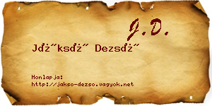 Jáksó Dezső névjegykártya