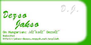dezso jakso business card